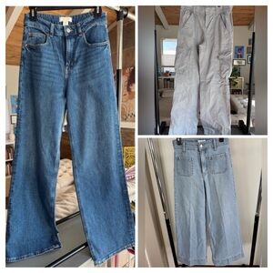 3 Pairs of H&M Jeans/Cargo Pants - all size 4